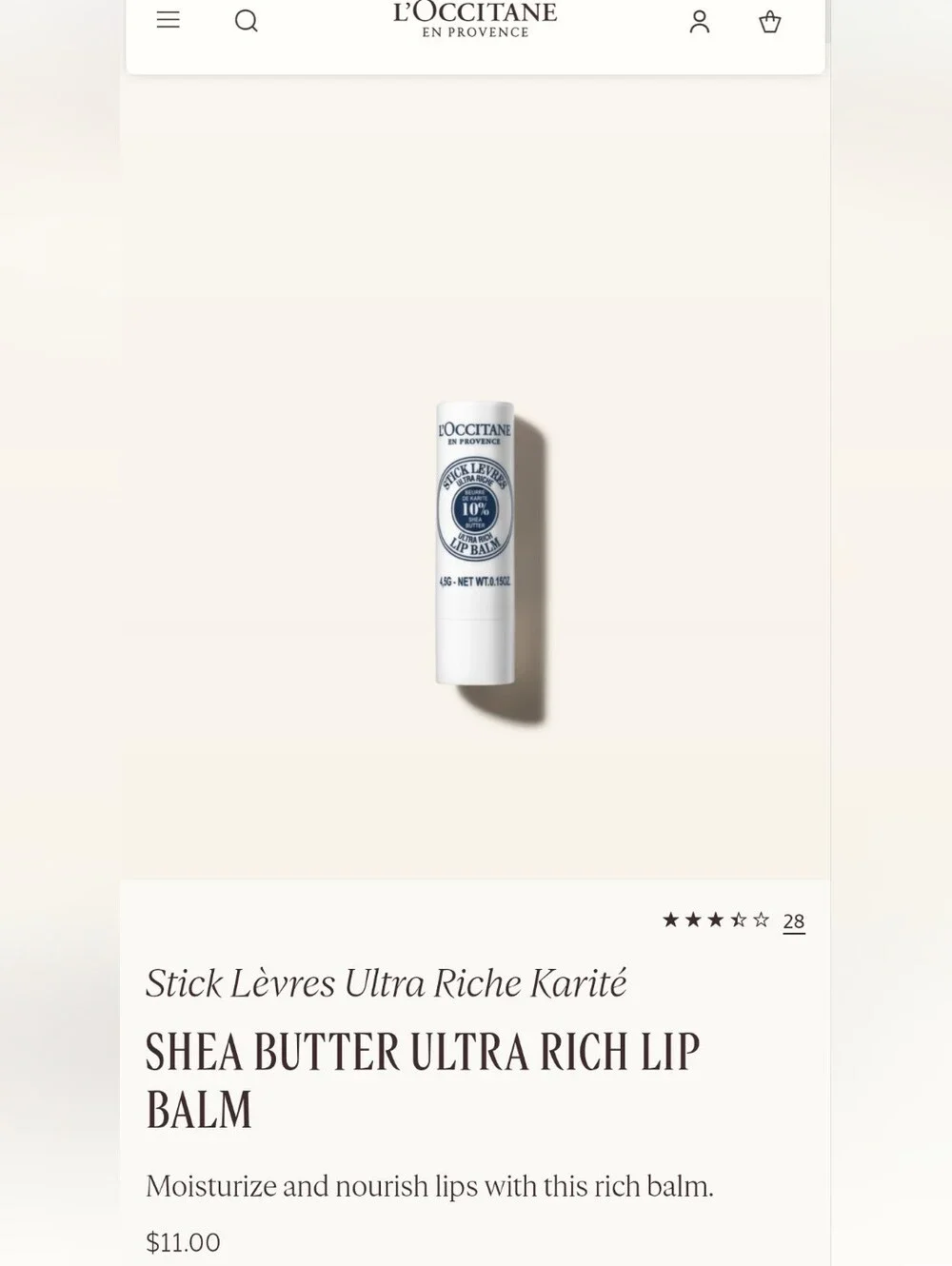 LOCCITANE nourishing lip